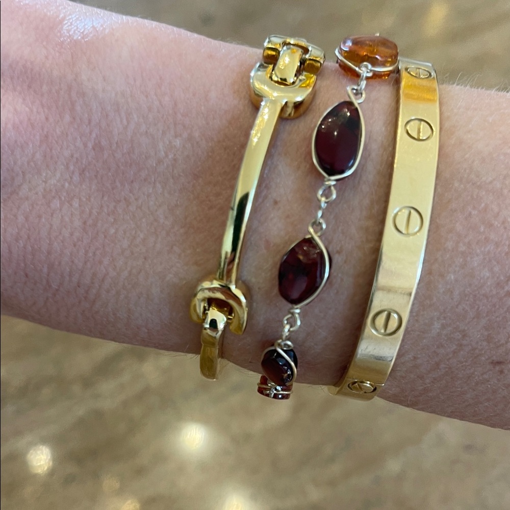 Gold Tone Horsebit Bracelet